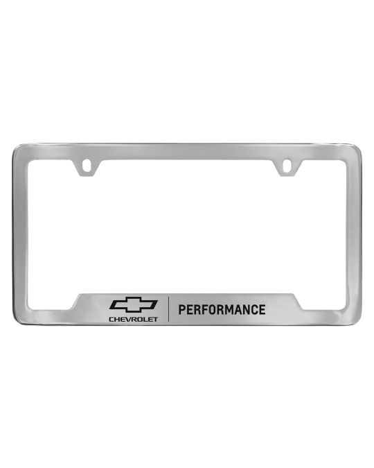 Chevrolet License Plate Frame By Baron & Baron Chrome With Black Chevrolet Performance / Bowtie Logos