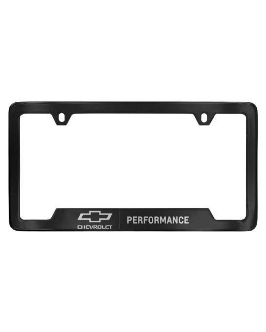 Chevrolet License Plate Frame By Baron & Baron Black With Chrome Chevrolet Performance / Bowtie Logos