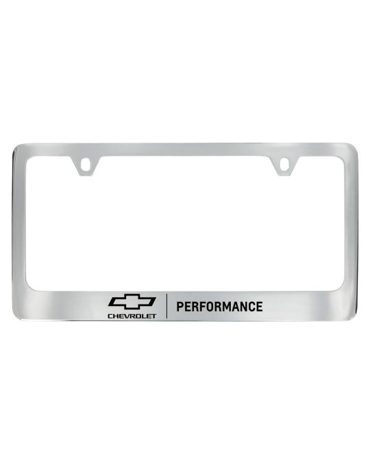 Chevrolet Chrome Performance License Plate Frame With Black Bowtie Logo