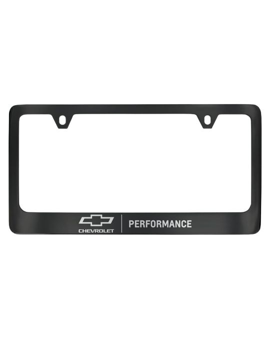 Chevrolet Black Performance License Plate Frame With Chrome Bowtie Logo