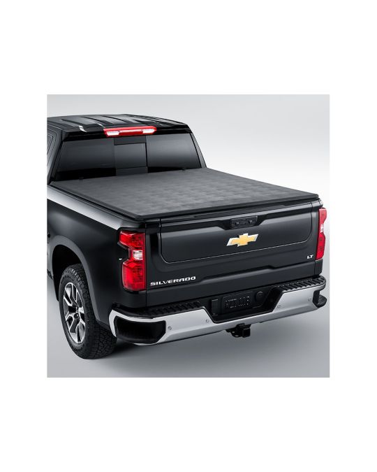 Chevrolet Soft Tri Fold Tonneau Cover In Black By Advantage For Long Bed
