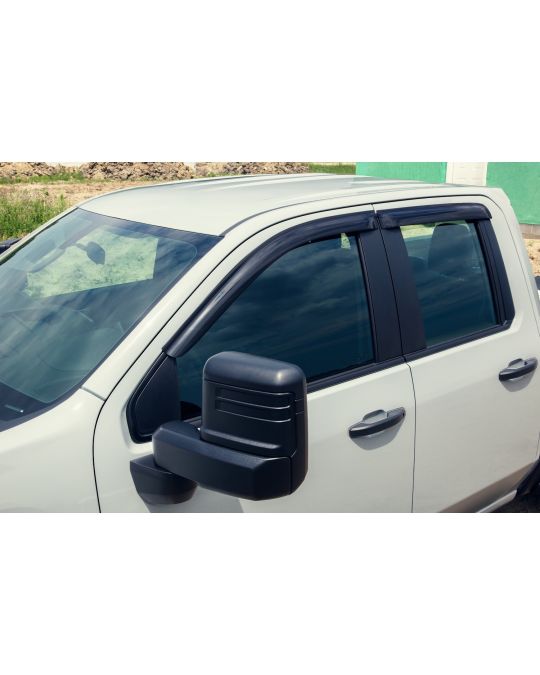 Chevrolet Tape-On Side Window Air Deflectors Kit Of Four By EGR Dark Smoke For Crew Cab