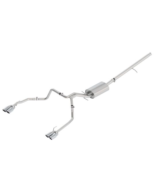 Chevrolet Performance 5.3L Cat-Back Dual-Split Rear-Exit Through-The-Bumper Exhaust Upgrade System W/ Quad Bright Chrome Tips For Long Wheel Base Models By Borla