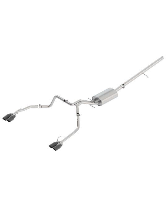 Chevrolet Performance 5.3L Cat-Back Dual-Split Rear-Exit Through-The-Bumper Exhaust Upgrade System W/ Quad Black Chrome Tips For Short Wheel Base Models By Borla