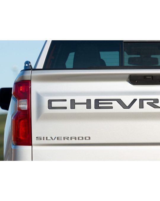 Chevrolet Tailgate Lettering 3D Stamped CHEVROLET By Putco Black Stainless Steel