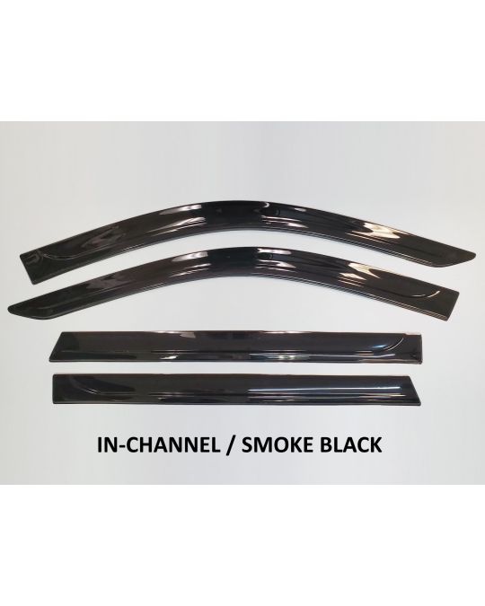 Chevrolet Front And Rear In Channel Side Window Deflectors Set Of Four By Lund In Smoke Black