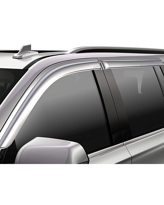 Chevrolet Front And Rear In Channel Side Window Air Deflectors In Chrome By Lund
