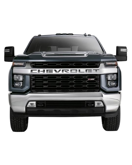 Chevrolet Grille Emblem CHEVROLET Script Lettering By Putco 3D Stamped Black Platinum Stainless Steel
