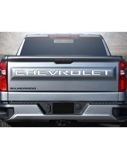 Chevrolet Tailgate Lettering 3D Urethane CHEVROLET By NoxLux In Gloss White