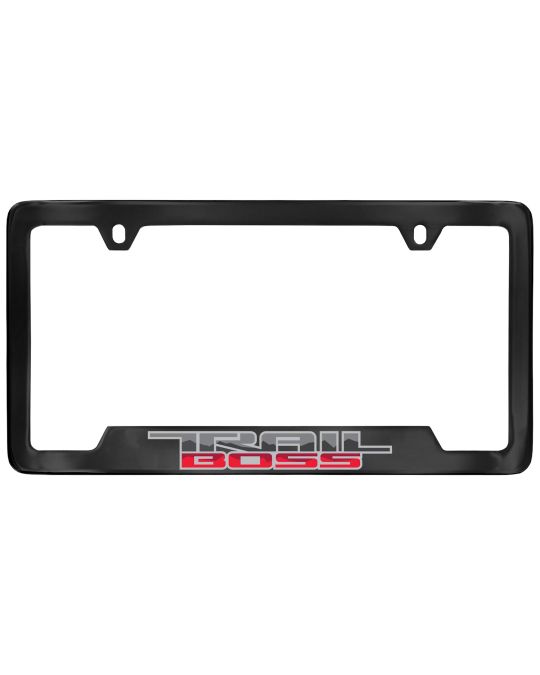 Chevrolet License Plate Frame By Baron & Baron Black With Trail Boss Logo