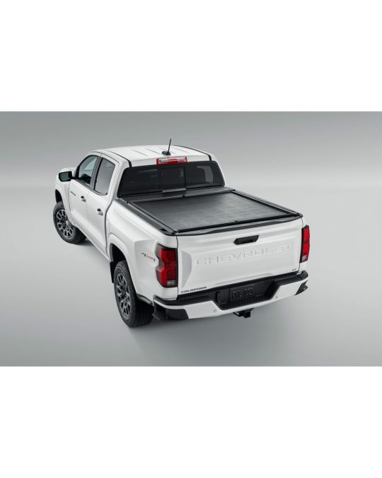 Chevrolet Short Box Retractable Tonneau Cover With T-Slot Rails In Black By Roll-N-Lock
