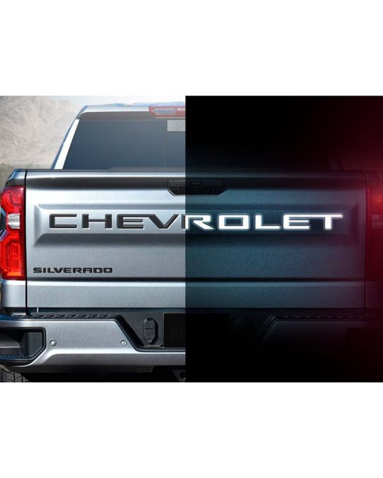 Chevrolet Tailgate Lettering 3D Urethane CHEVROLET By NoxLux In Matte Black Reflective