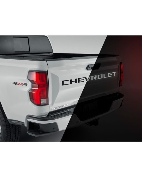 Chevrolet Tailgate Lettering 3D Urethane Decal By Nox-Lux Gloss Black Reflective