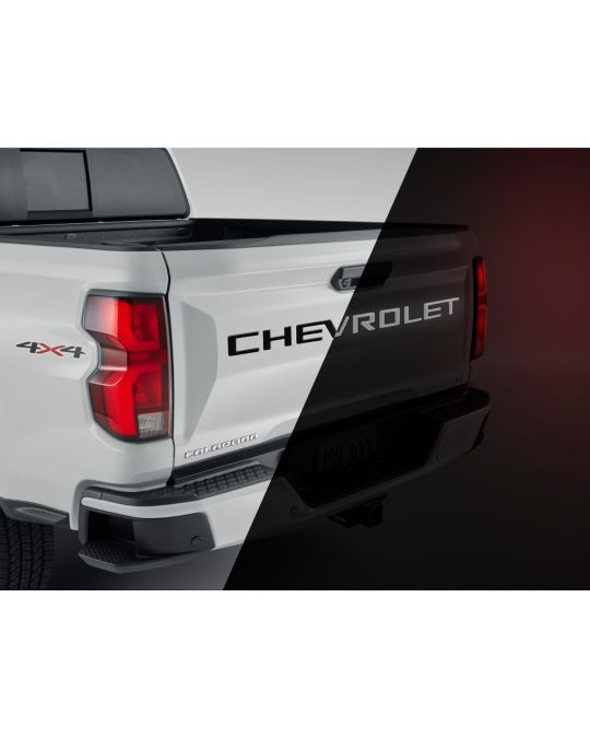 Chevrolet Tailgate Lettering 3D Urethane Decal By Nox-Lux Matte Black Reflective