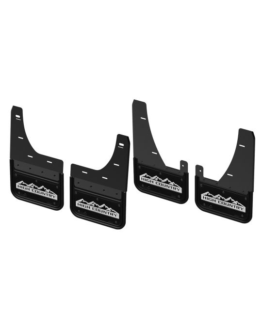 Chevrolet Rubber Gatorback Mud Flap Kit For Front And Rear Black With High Country Logo
