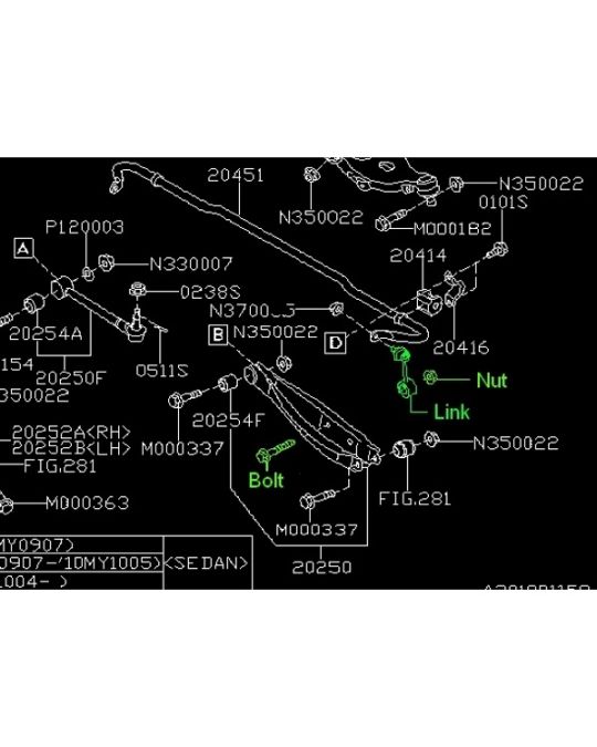 Subaru Rear Sway Bar Link Kit