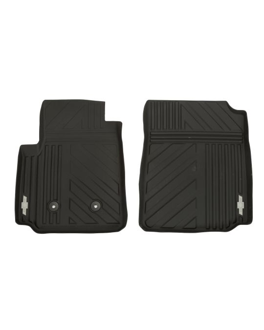 Chevrolet First Row Premium All Weather Floor Mats In Jet Black With Bowtie Logo