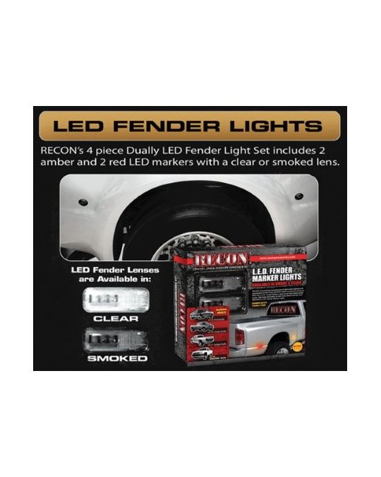 RECON  Dually Fender Lenses Clear Lens / Chrome Trim