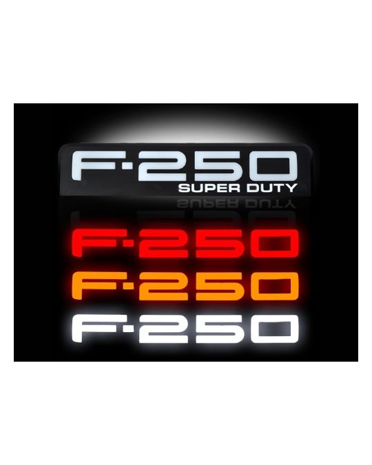 RECON  Illuminated Fender Emblems - Black Chrome F-250