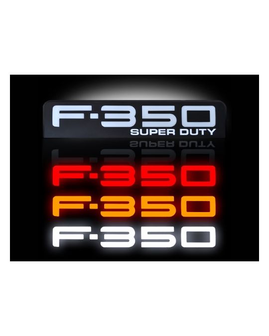 RECON  Illuminated Fender Emblems - Black Chrome F-350