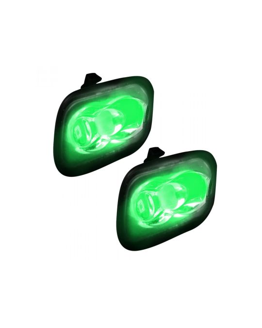 Recon Ultra High Power LED Mirror Puddle Lights Set Of Two Green Color