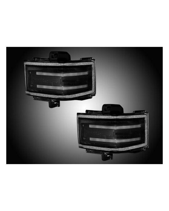 RECON LED Side Mirror Lenses - Smoked Lens / White Running Lights