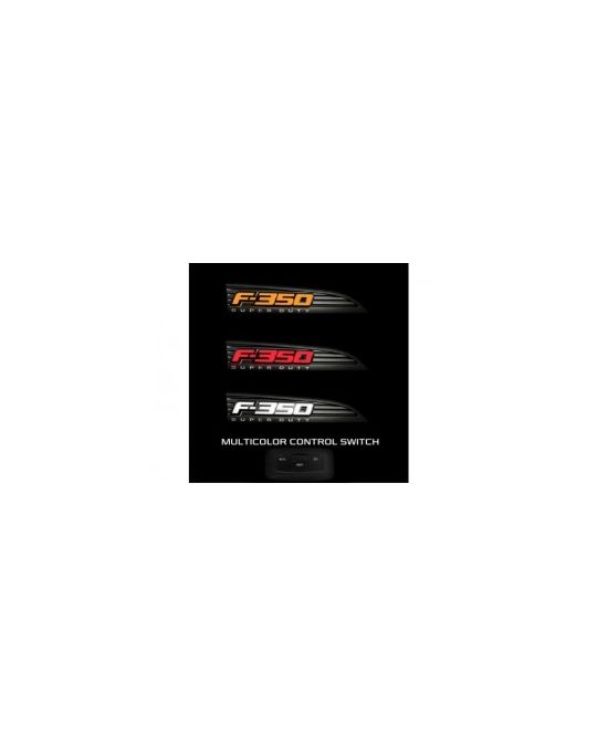 RECON Ford F350 Illuminated Fender Emblems - Black Chrome
