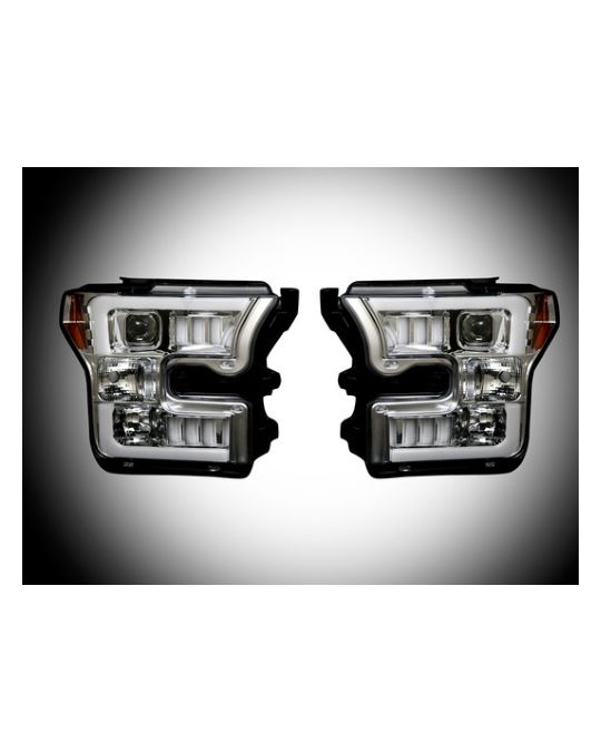 RECON  LED Projector Headlights - Clear / Chrome