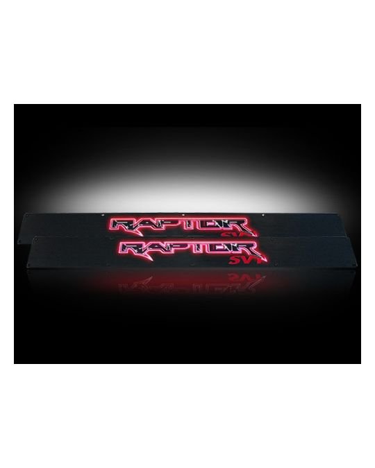 RECON  Illuminated Door Sill Plates - Raptor Logo Red LED