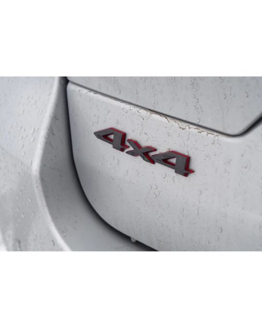 Mopar Trailhawk Rear 4x4 Emblem Dark Gray With Red Outline
