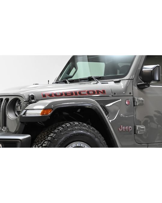 Mopar Hood Side Decal Rubicon Black With Red Outline