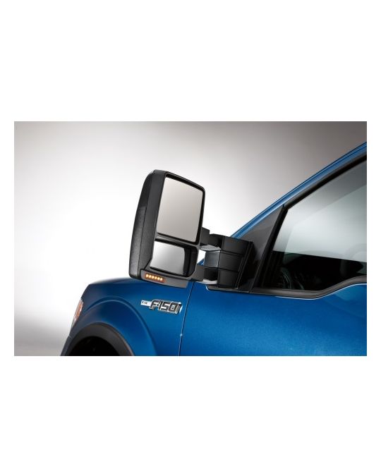 Ford Trailer Tow Mirrors - Power, Heat/Puddle/Turn Signal, Black, Driver Side with Memory