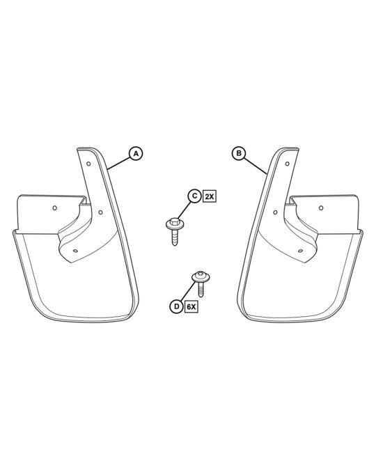 Mopar Splash Guards For 4XE PHEV Sahara And Sport Rear Black Pair With Jeep Logo