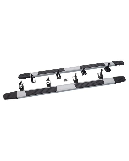 Chevrolet 6 Inch Rectangular Wheel To Wheel Assist Steps In Chrome For Crew Cab Standard Bed