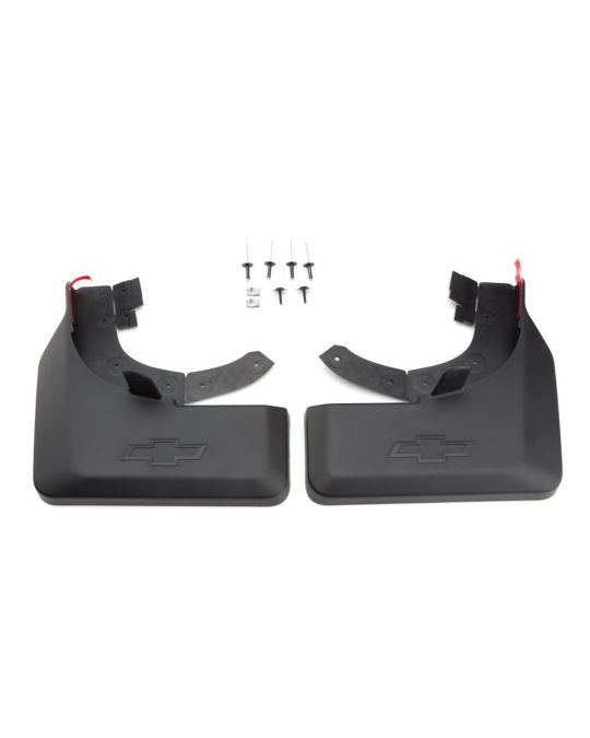 Chevrolet Flat Splash Guards Black Rear Pair With Bowtie Logo