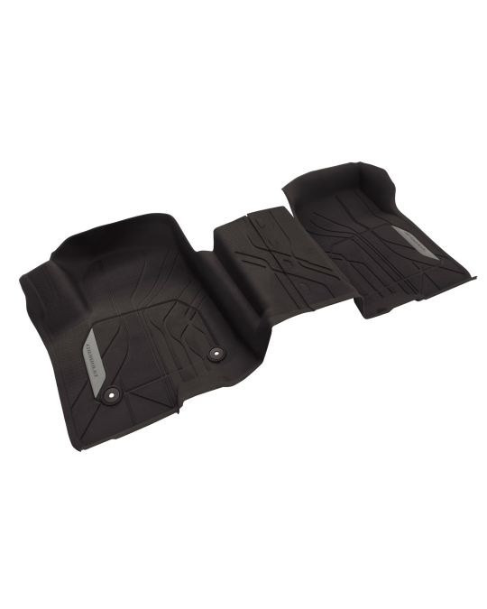Chevrolet Premium All Weather Floor Liners Jet Black With Chevrolet Logo Crew & Extended Cab First Row Interlocking