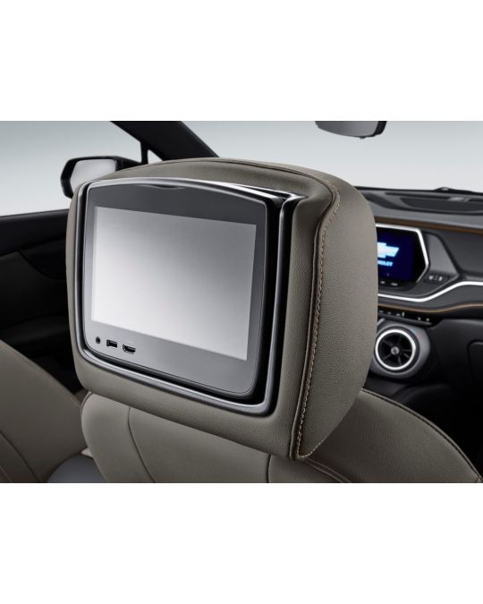 Chevrolet Rear Seat Infotainment System With DVD Player In Jet Black Leather With Maple Sugar Accents
