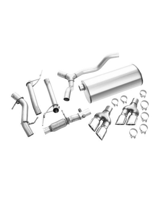 Chevrolet Performance 5.3L Cat Back Exhaust System Dual Rear Exit Below The Bumper With Quad Chrome Exhaust Tips By Borla