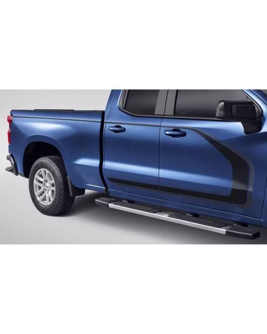 Chevrolet Bodyside Decal Package Matte Black / Carbon Gray Metallic For Crew Cab