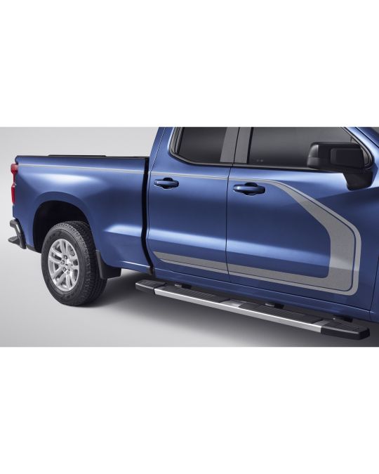 Chevrolet Bodyside Decal Package Grey Metallic / Light Gray Metallic For Crew Cab