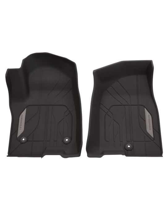 Chevrolet Premium All Weather Floor Liners In Very Dark Atmosphere With Chevrolet Logo For First Row