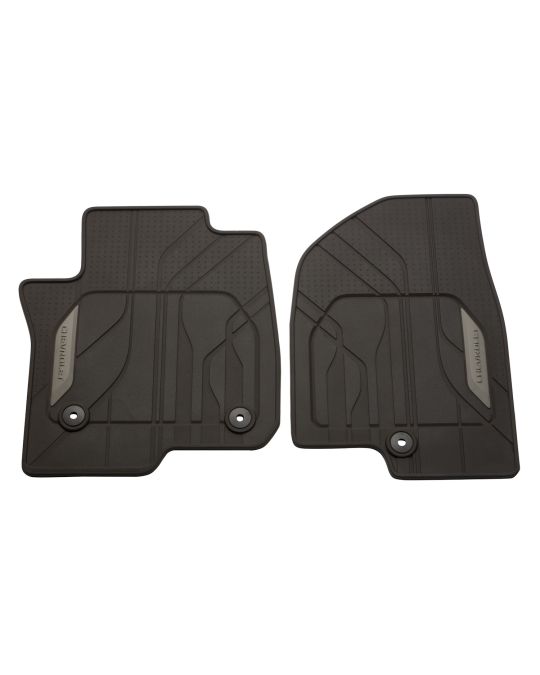 Chevrolet Premium All Weather Floor Mats In Very Dark Atmosphere With Chevrolet Logo For First Row