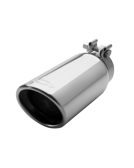 Chevrolet Performance 4.3L / 5.3L Polished Stainless Steel Single Outlet 3 Inch Chrome Exhaust Tip With Bowtie Logo