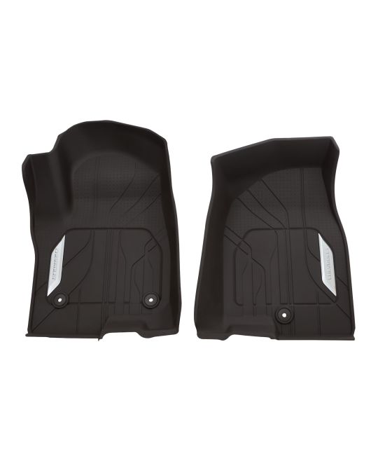 Chevrolet Premium All Weather Floor Liners In Dark Atmosphere With Chrome Logo For First Row