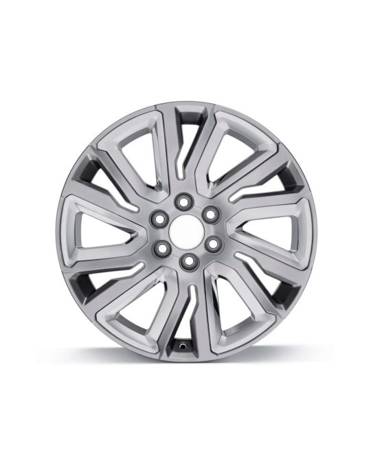 Chevrolet 22x9 Inch Aluminum 6-Split-Spoke Wheel In Midnight Silver With Chrome Inserts