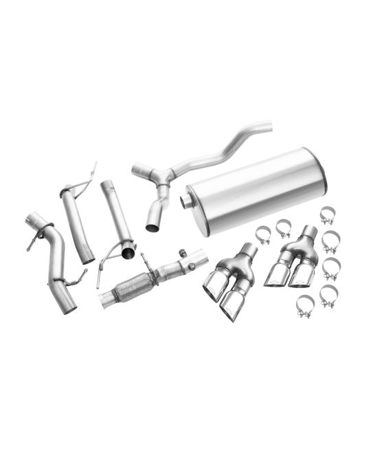 Chevrolet Performance 6.2L Cat Back Exhaust System Dual Rear Exit Below The Bumper With Quad Chrome Exhaust Tips By Borla