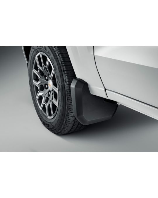 Chevrolet Front Molded Splash Guards For LT / WT / Z71 In Black With Bowtie Logo