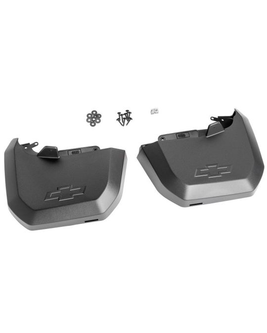 Chevrolet Rear Molded Splash Guards For LT / WT / Z71 In Black With Bowtie Logo