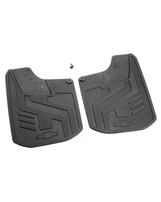 Chevrolet Rear Flat Splash Guards For Trail Boss / ZR2 In Black With Bowtie Logo