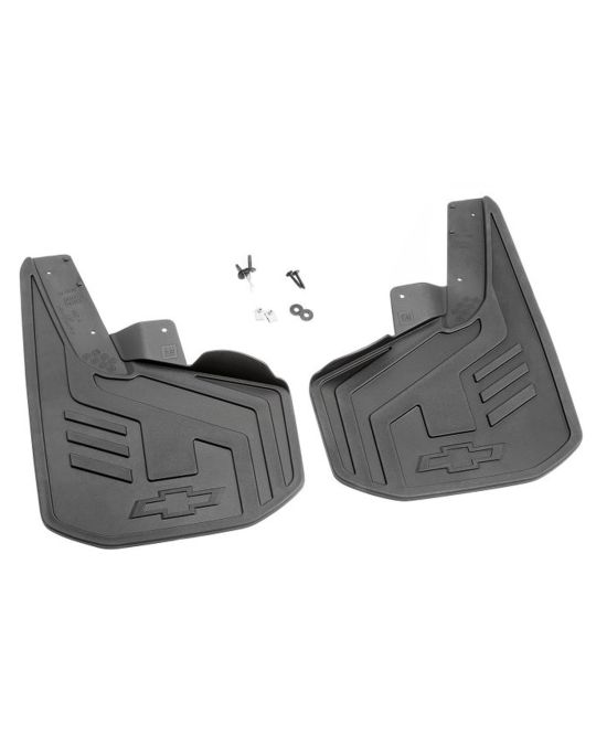 Chevrolet Front Flat Splash Guards For Z71 In Black With Bowtie Logo
